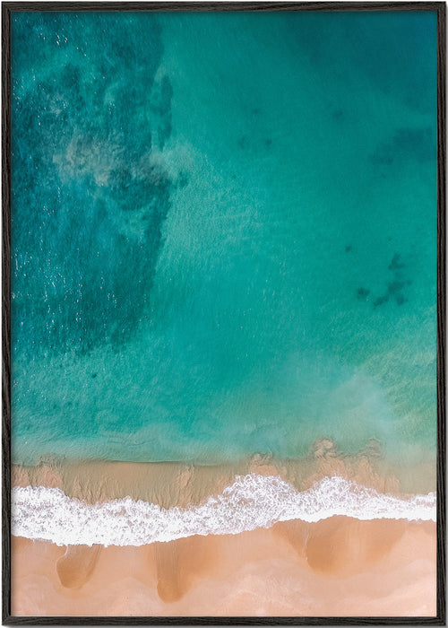 Arte paisagística: vista aérea da praia