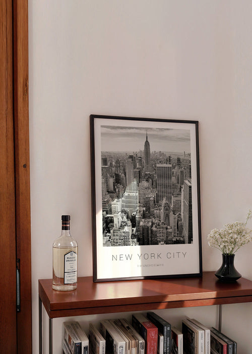 Poster de viagem: Skyline de Nova York em preto e branco