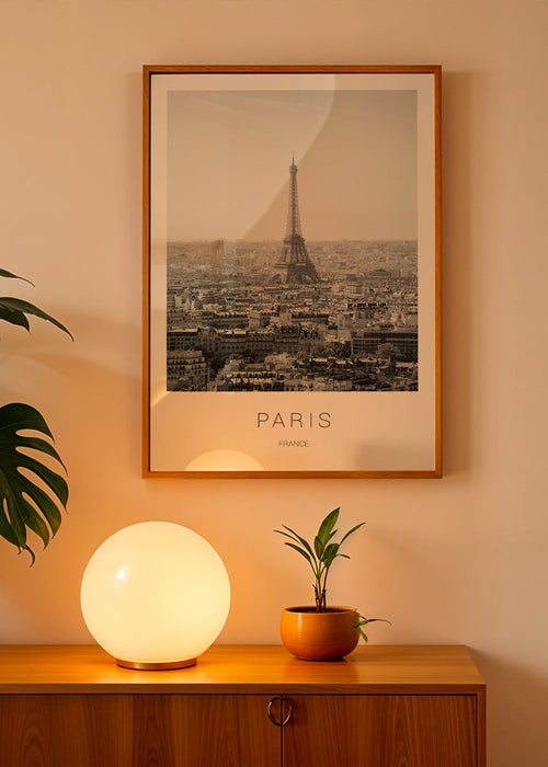 Arte para cidade: Torre Eiffel em preto e branco