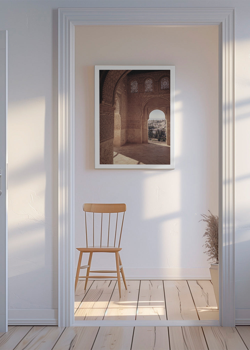 Poster de cidade com arco mourisco na Alhambra