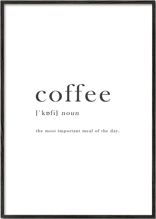 Arte para cozinha tipográfica minimal 'coffee'