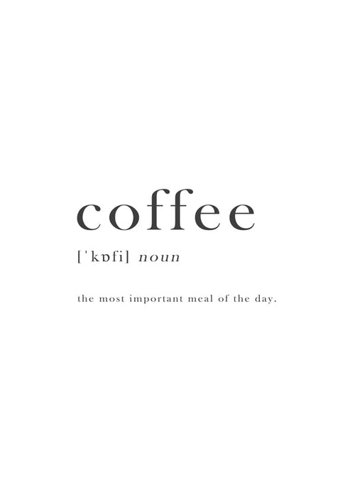 Arte para cozinha tipográfica minimal 'coffee'