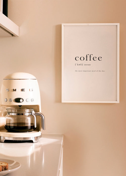 Arte para cozinha tipográfica minimal 'coffee'