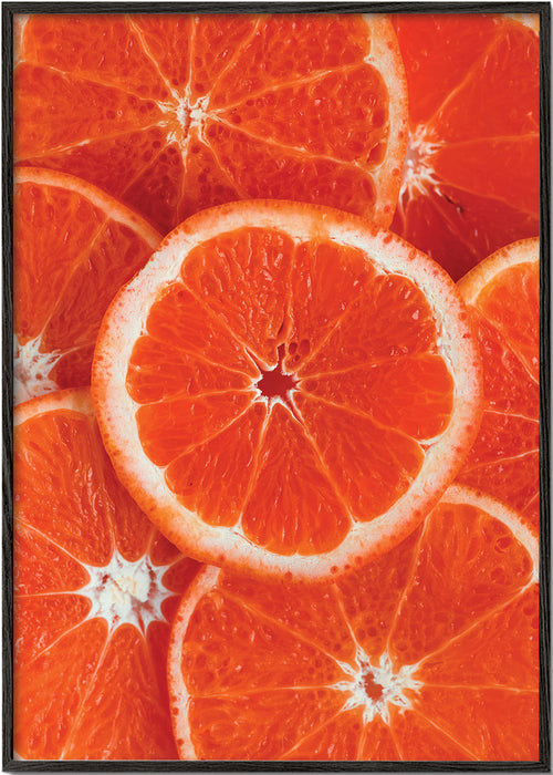 Arte para cozinha com fatias de laranja