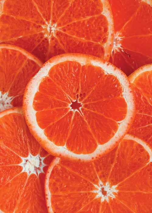 Arte para cozinha com fatias de laranja