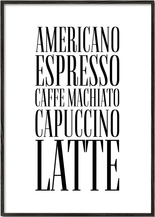 Arte para cozinha Tipos de café