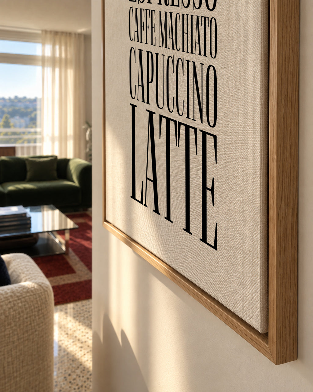 Coffee types - Framed canvas detail