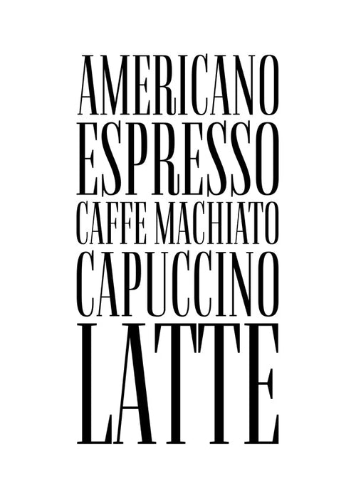 Arte para cozinha Tipos de café