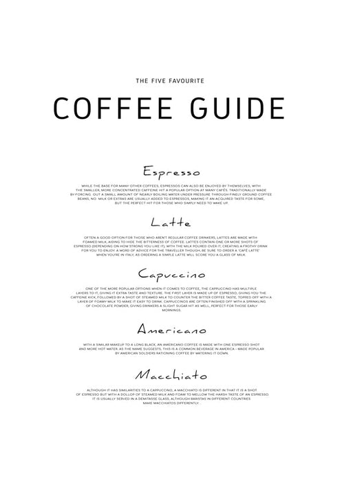 Arte para cozinha: Guia do café tipográfico