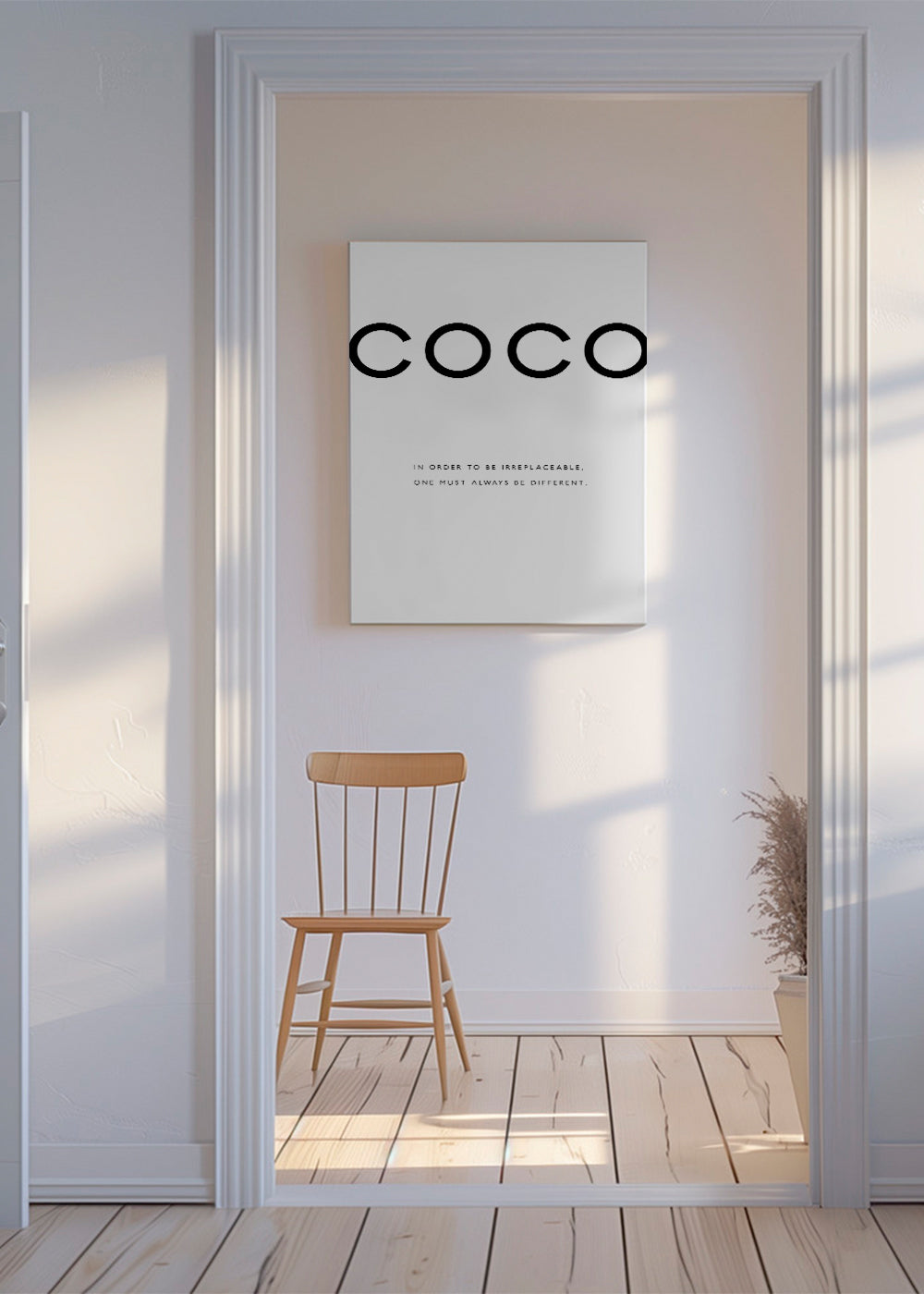 Quadro preto e branco com citação COCO