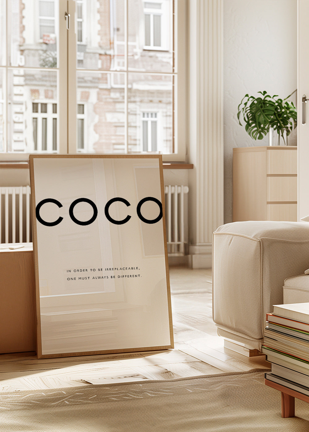 Quadro preto e branco com citação COCO