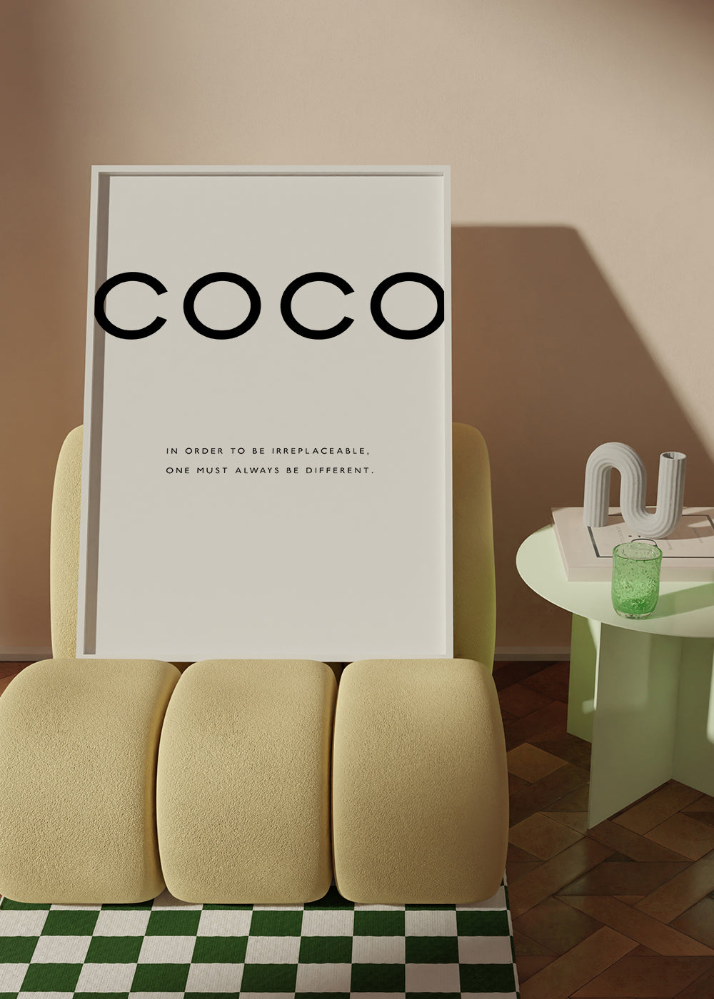 Quadro preto e branco com citação COCO