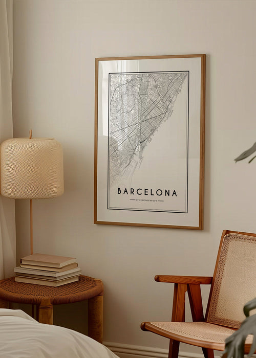 Poster cidade Barcelona mapa gráfico