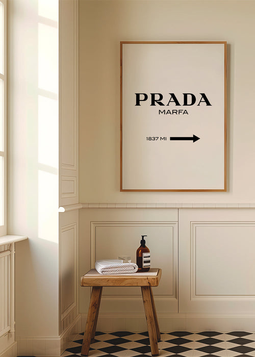Quadro de cidades PRADA Marfa tipográfico minimal