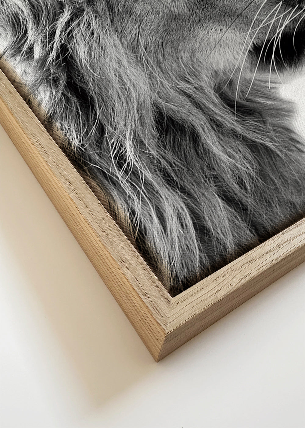 Quadro leão perfil em preto e branco