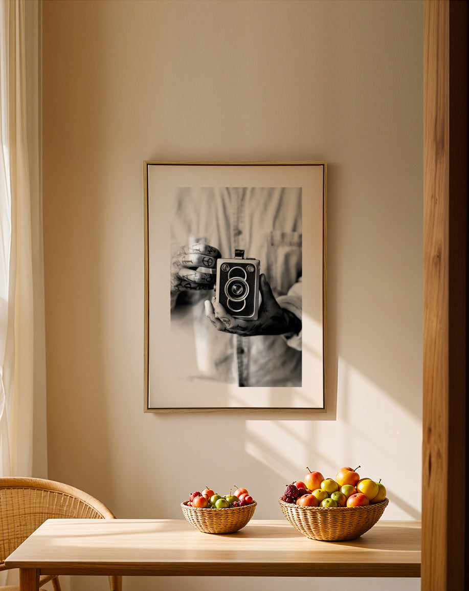 Vintage camera - Framed canvas in an interior