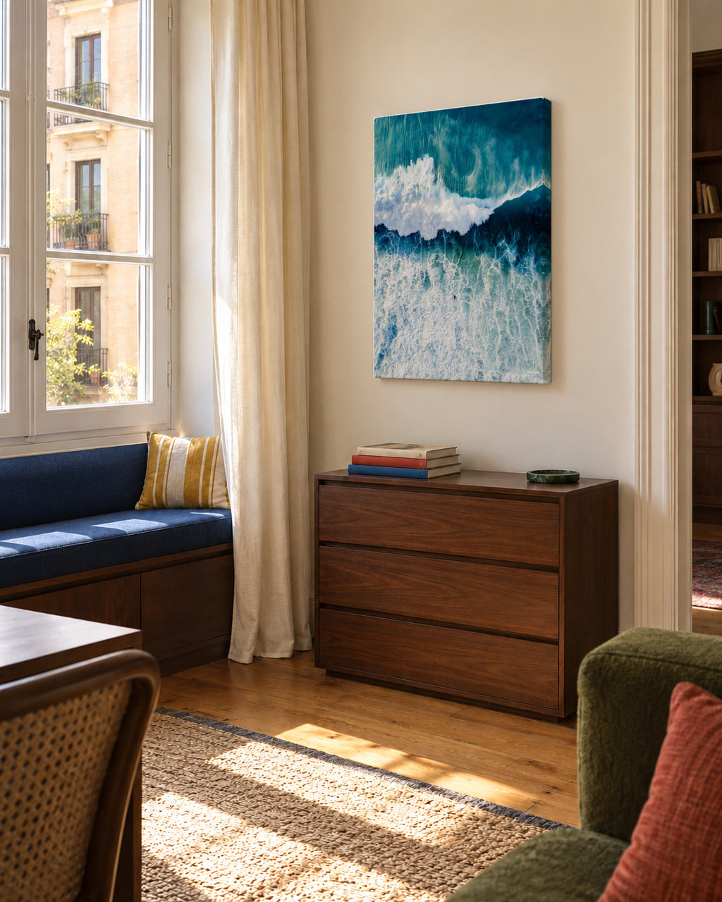 Wave - Unframed canvas in an interior