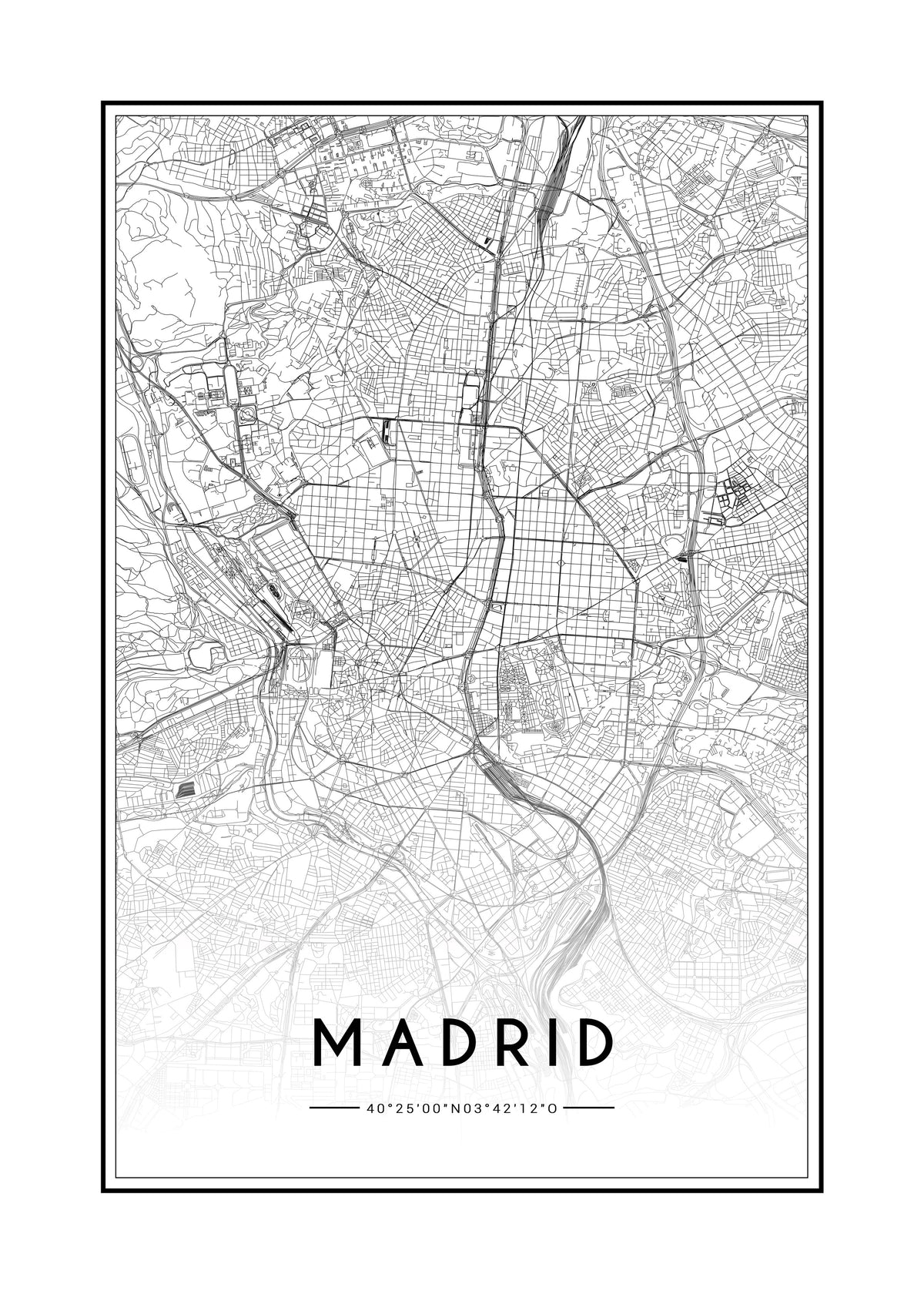 Madrid map - Unframed art print