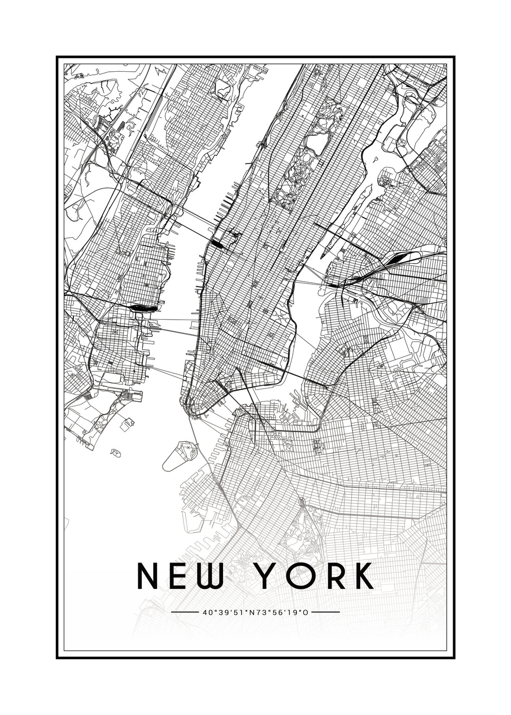 New York map - Unframed art print