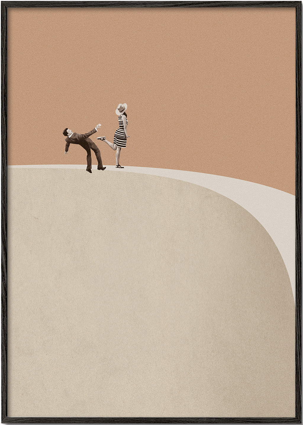 Ilustração minimalista casal na beira