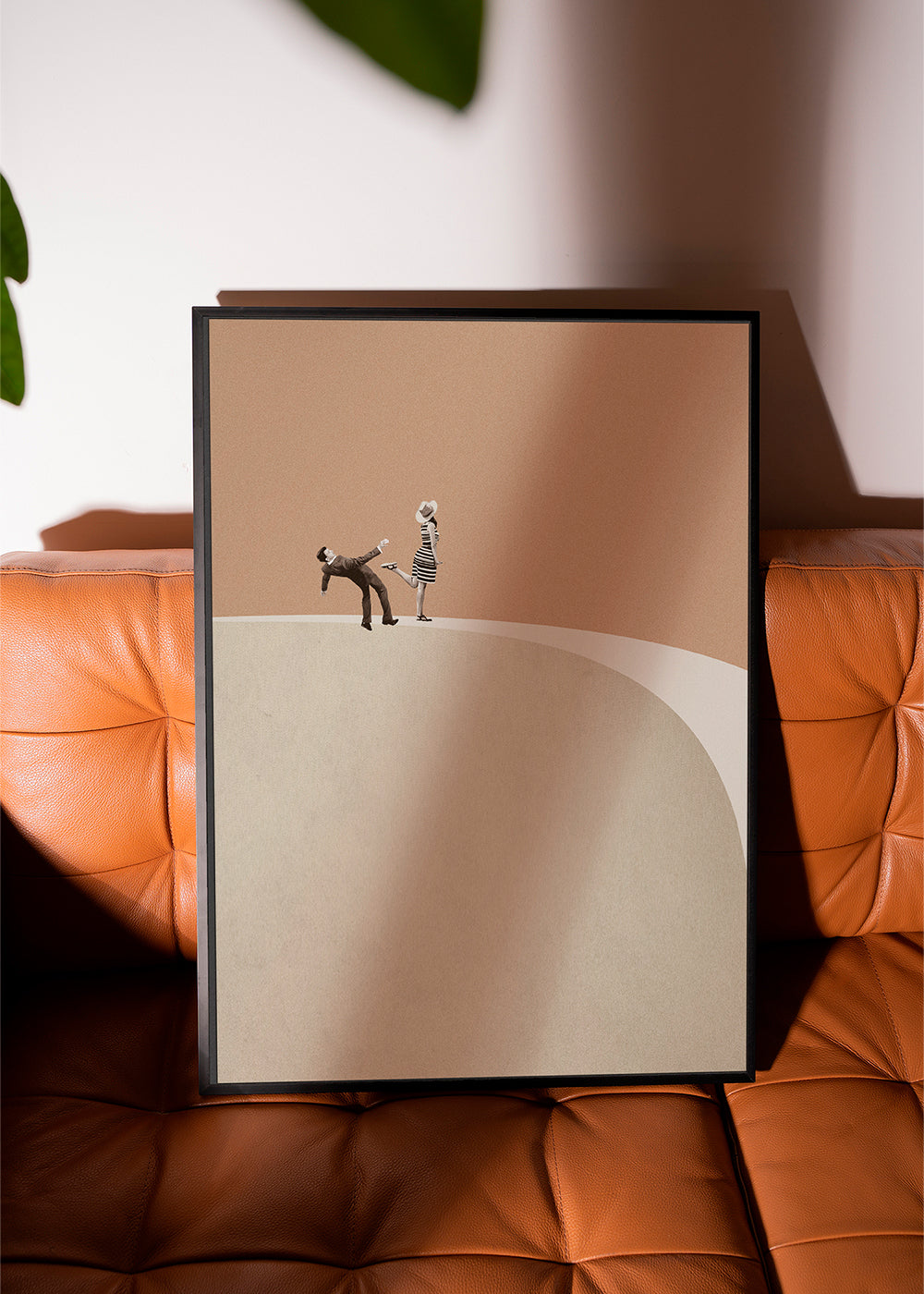 Ilustração minimalista casal na beira
