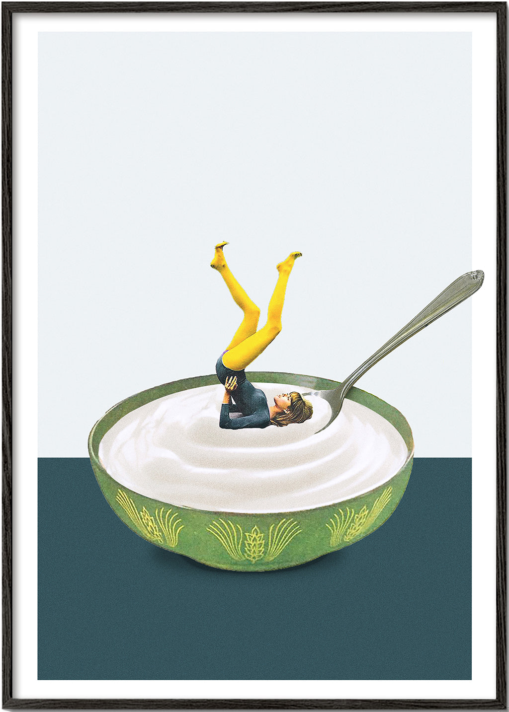 Arte para cozinha: yoga no iogurte