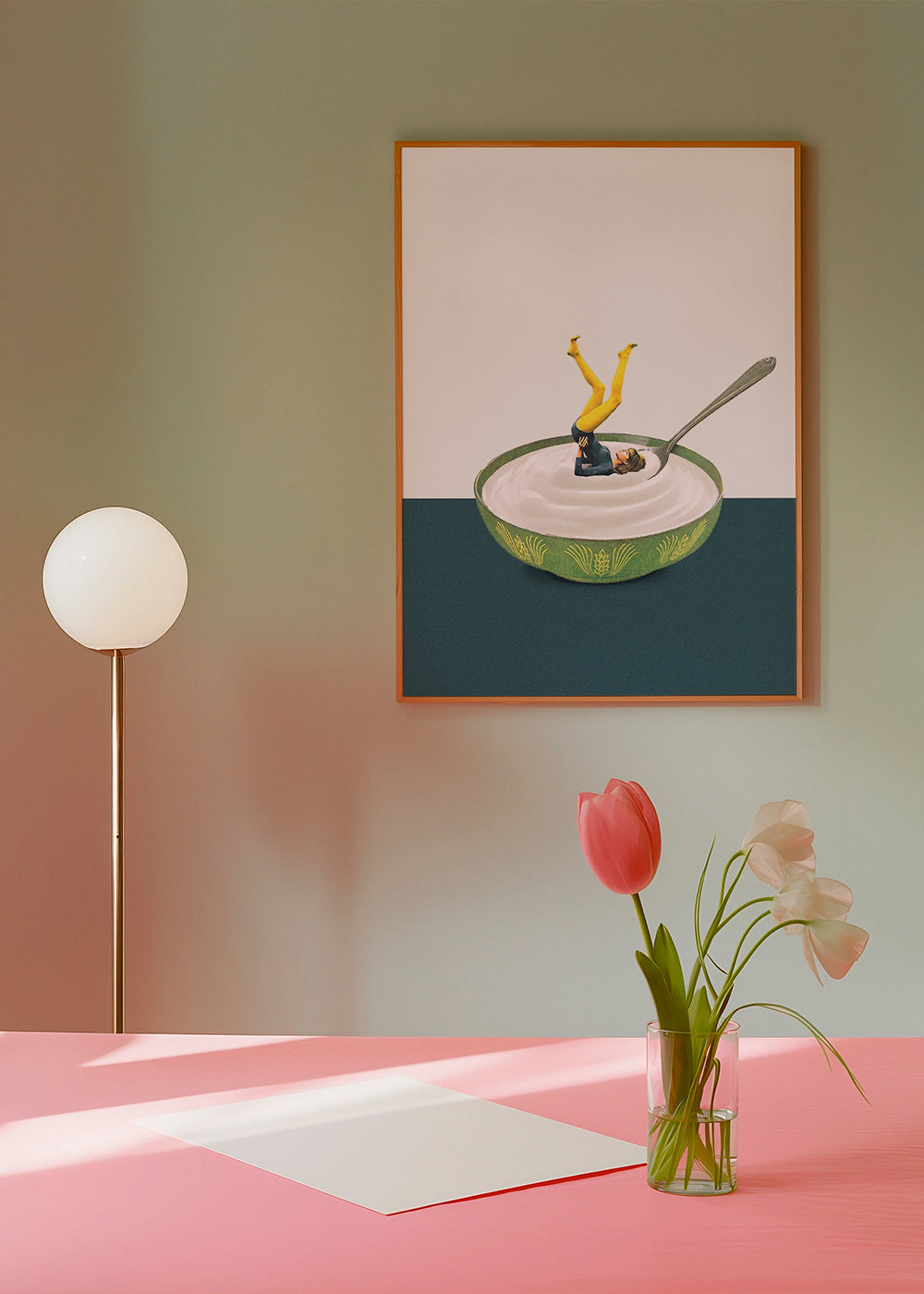 Arte para cozinha: yoga no iogurte