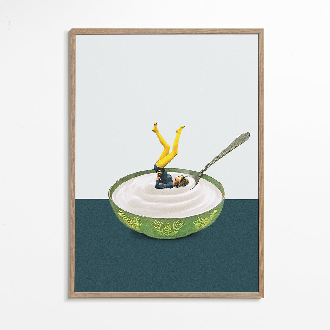 Arte para cozinha: yoga no iogurte