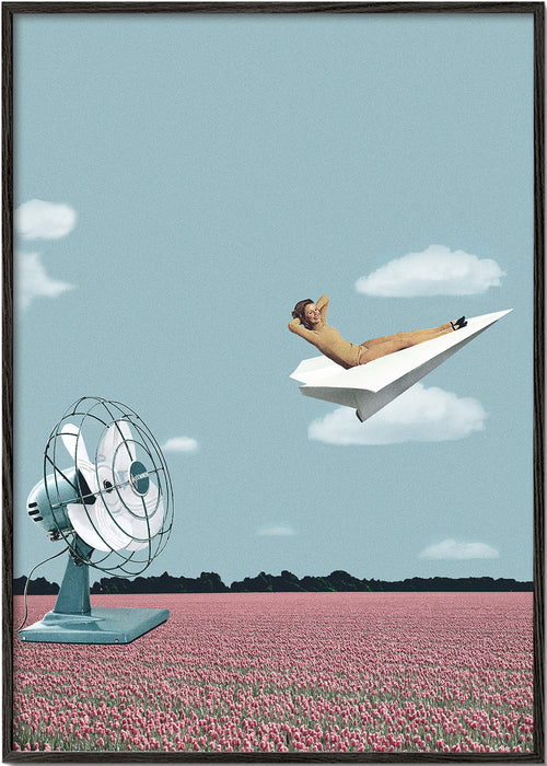 Ilustração avião de papel sobre campo rosa