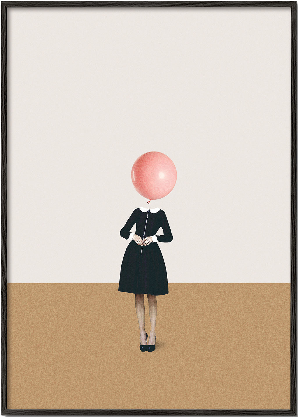 Arte minimal com balão rosa