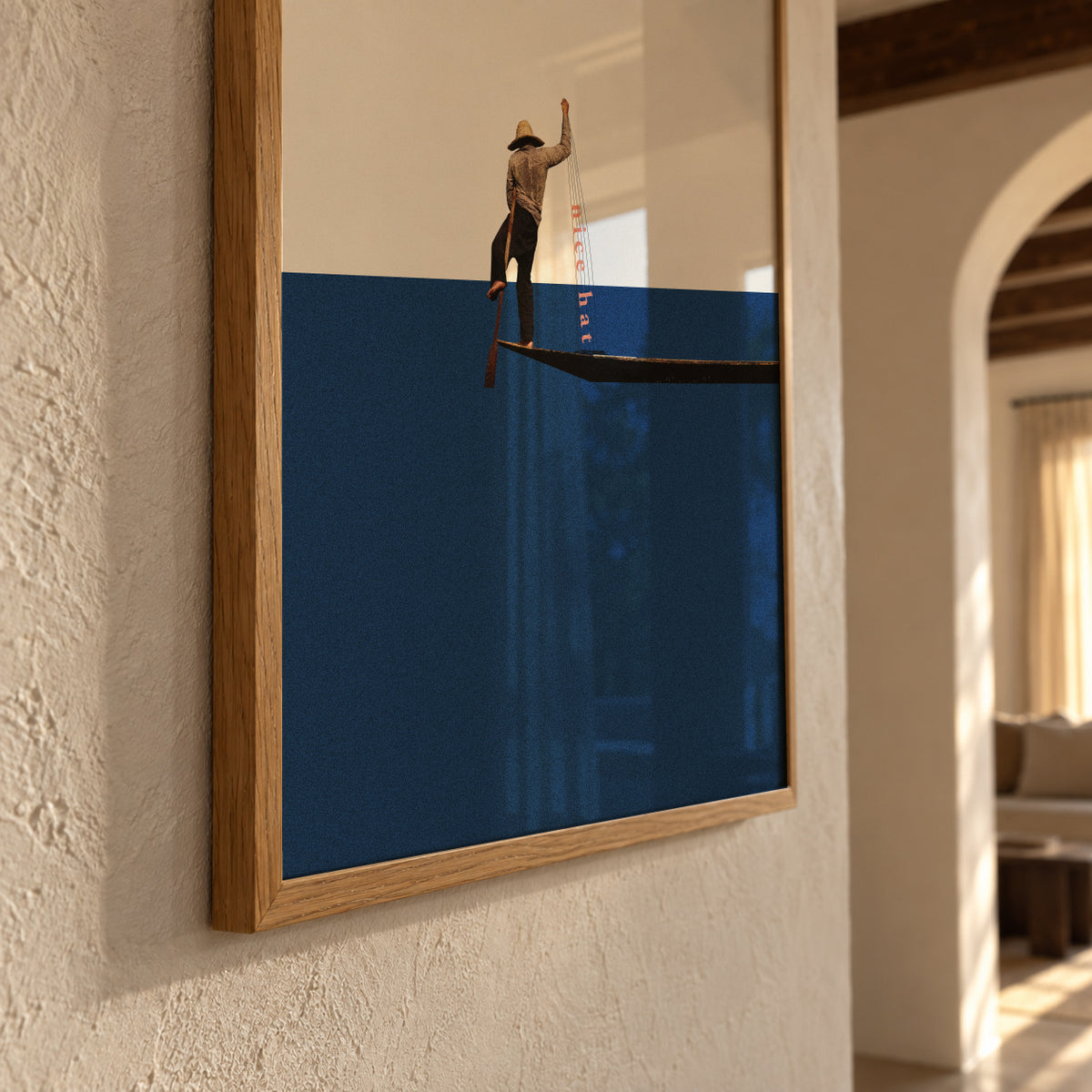 Fishing for compliments - Framed poster detail