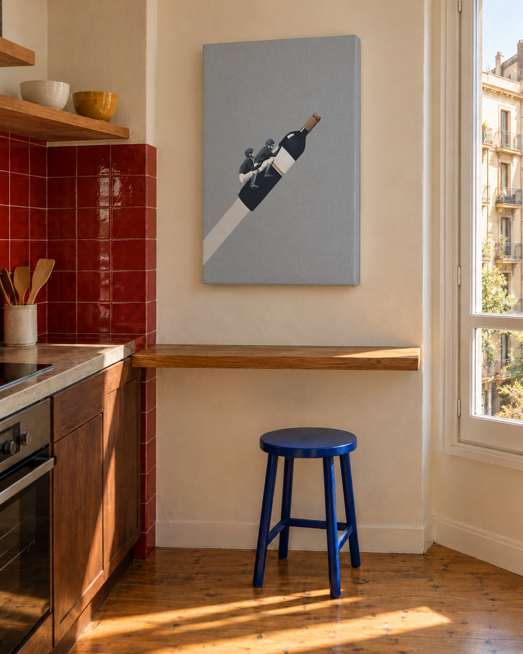 We ride until dawn - Unframed canvas in an interior