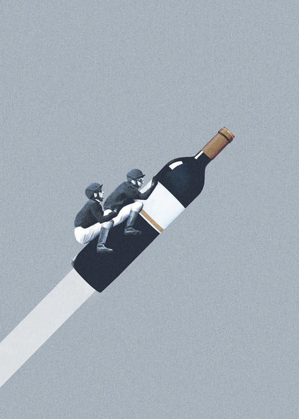 Arte para cozinha com cavaleiros na garrafa