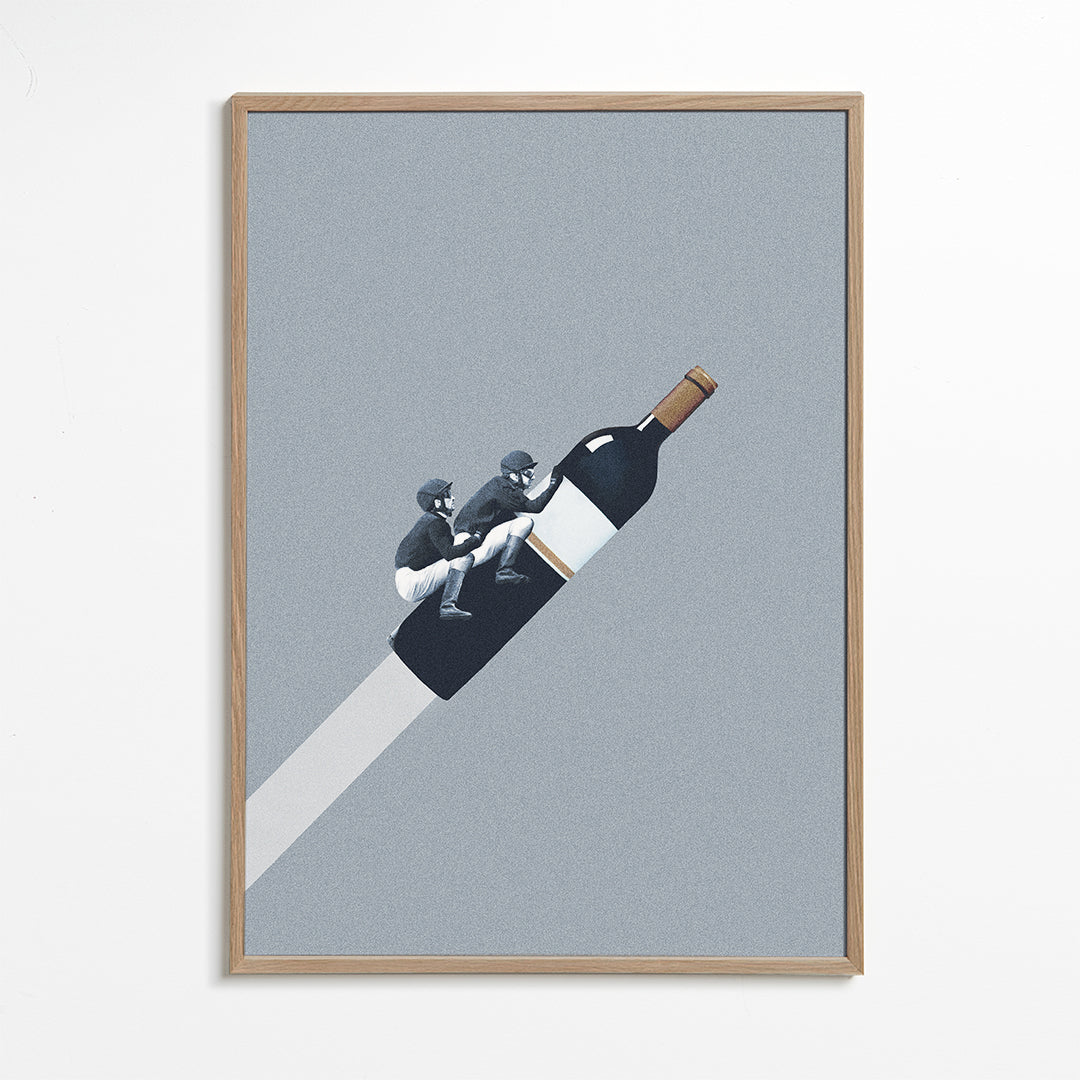 Arte para cozinha com cavaleiros na garrafa