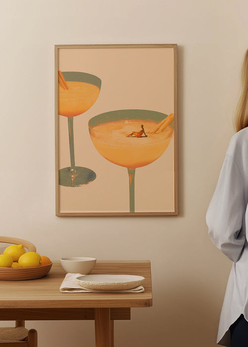 Arte para cozinha Cocktail em taça surreal