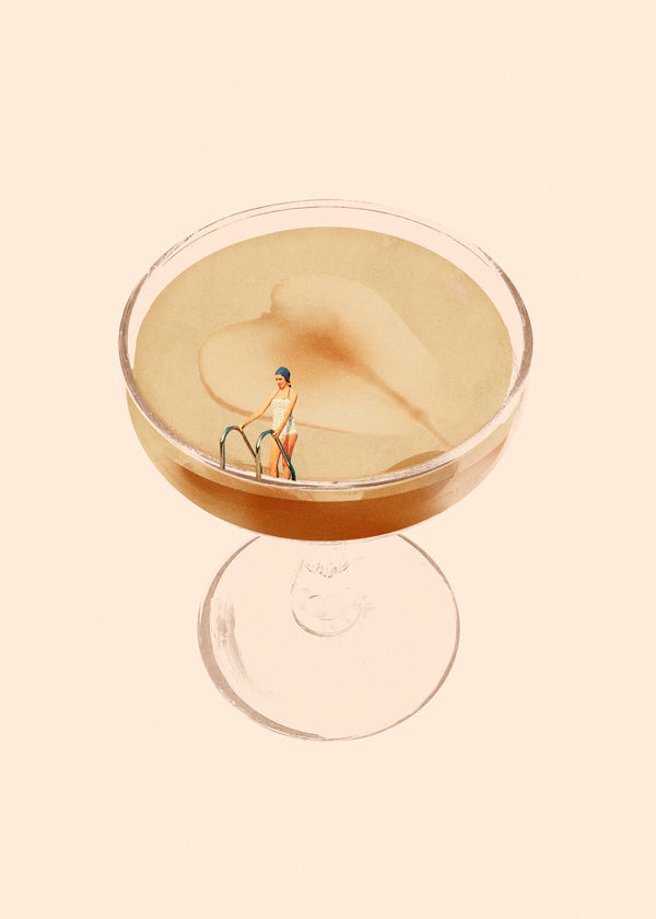 Arte para cozinha: ilustração de cocktail minimalista
