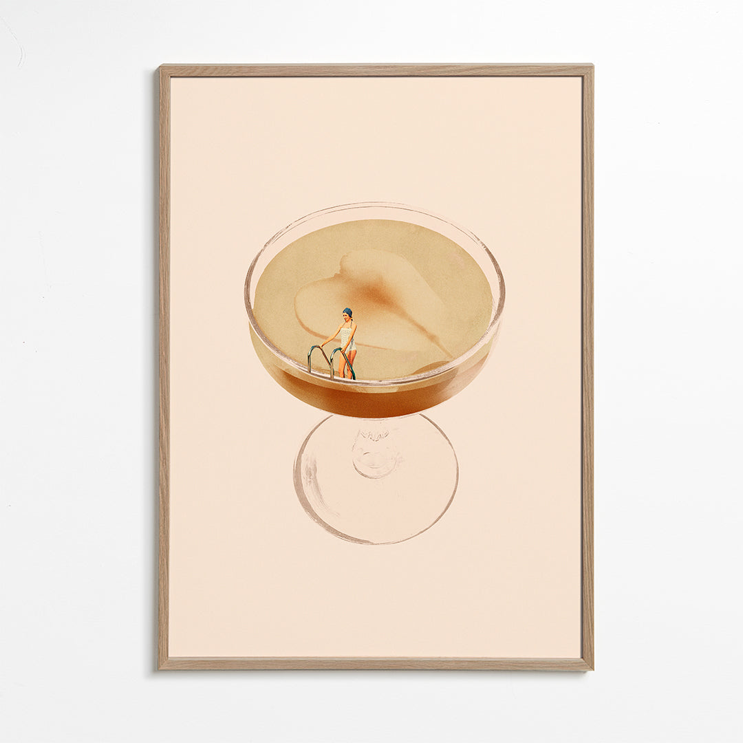 Arte para cozinha: ilustração de cocktail minimalista