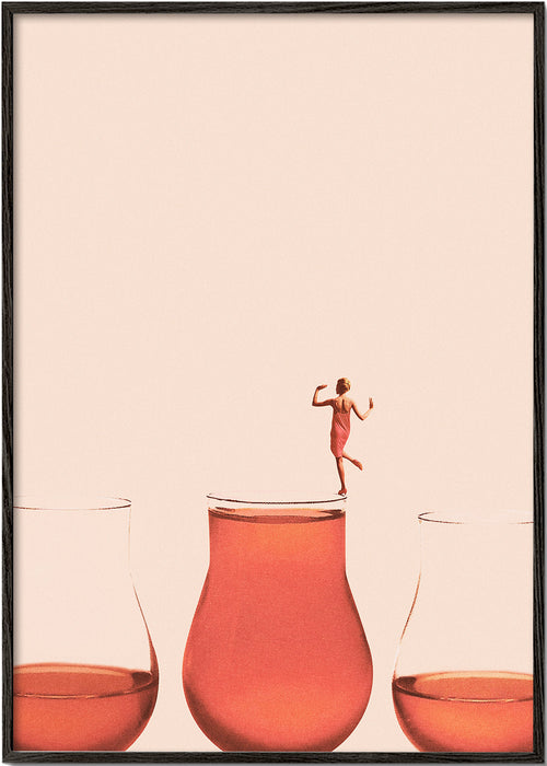 Arte para cozinha com figura no copo