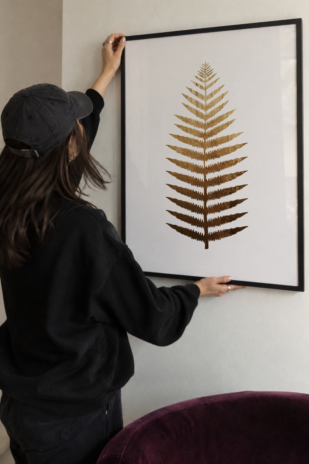Golden leaf - Framed poster detail