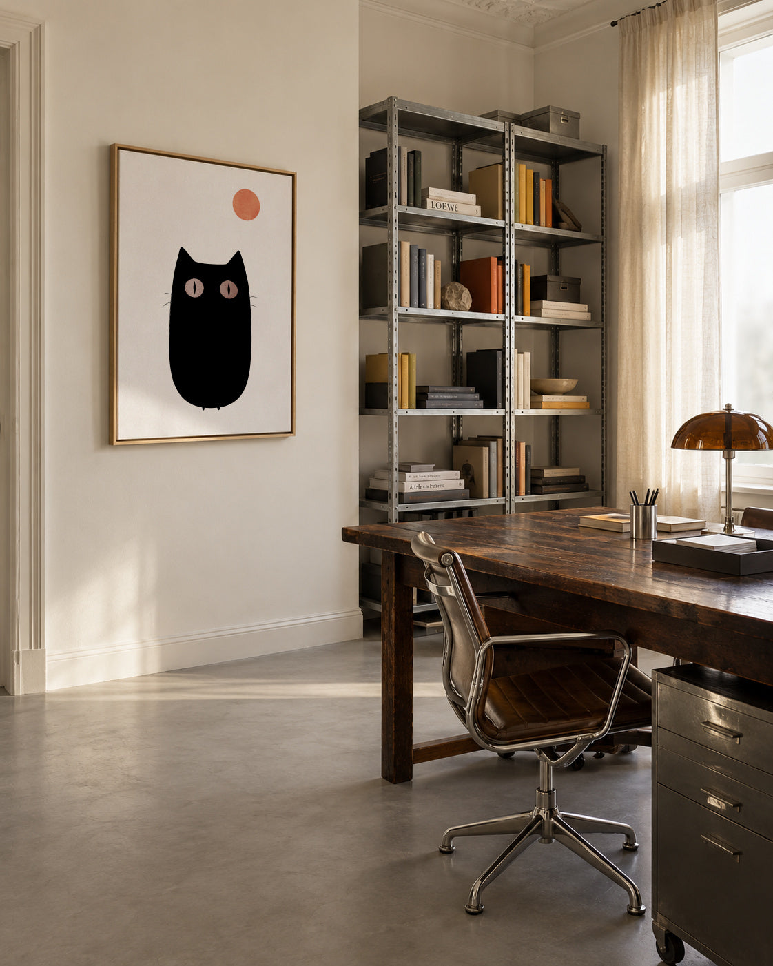The cat - Framed canvas in an interior
