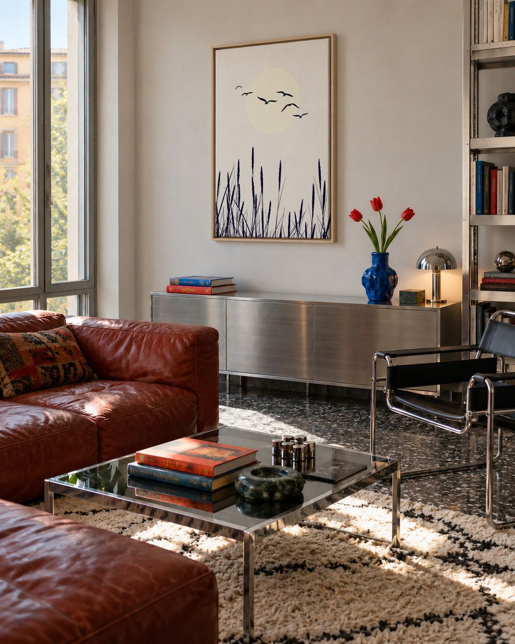 Sunrise - Framed canvas in an interior