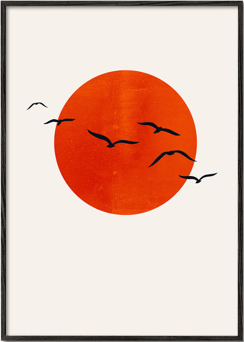 Quadro minimal sol laranja