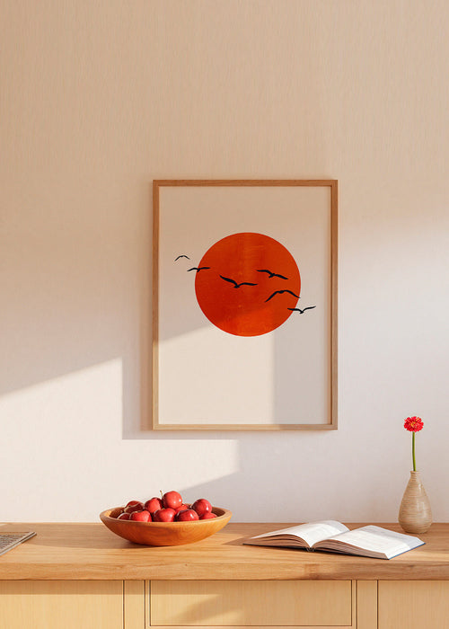 Quadro minimal sol laranja