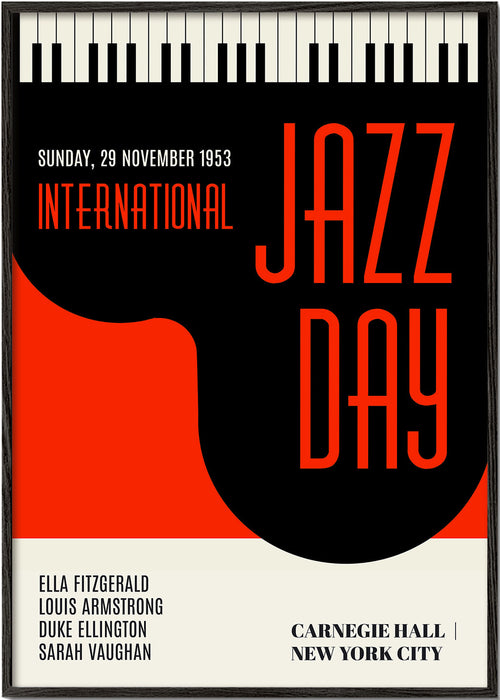 Poster vintage Jazz Day tipográfico