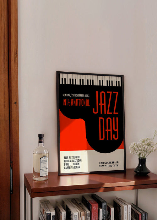 Poster vintage Jazz Day tipográfico