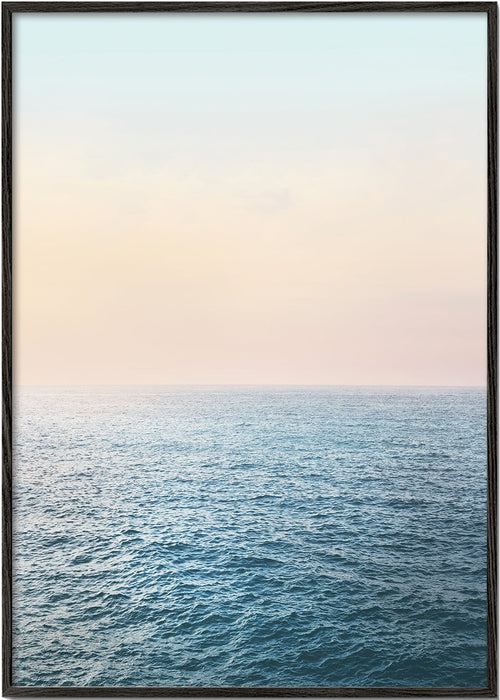 Arte paisagística: horizonte costeiro em tons pastel
