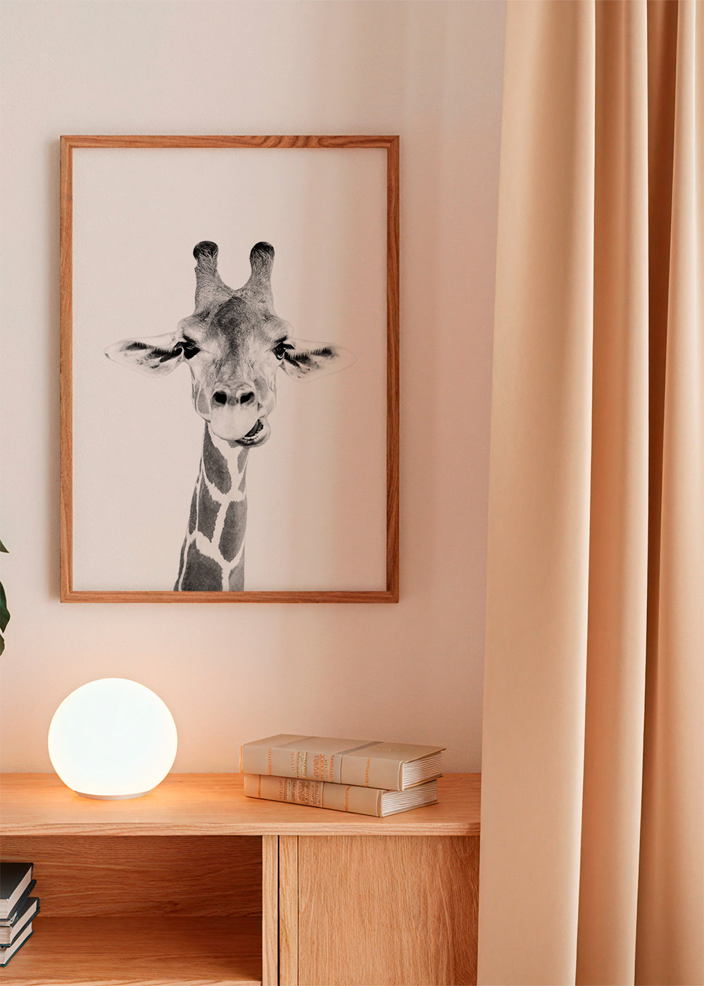 Quadro girafa preto e branco