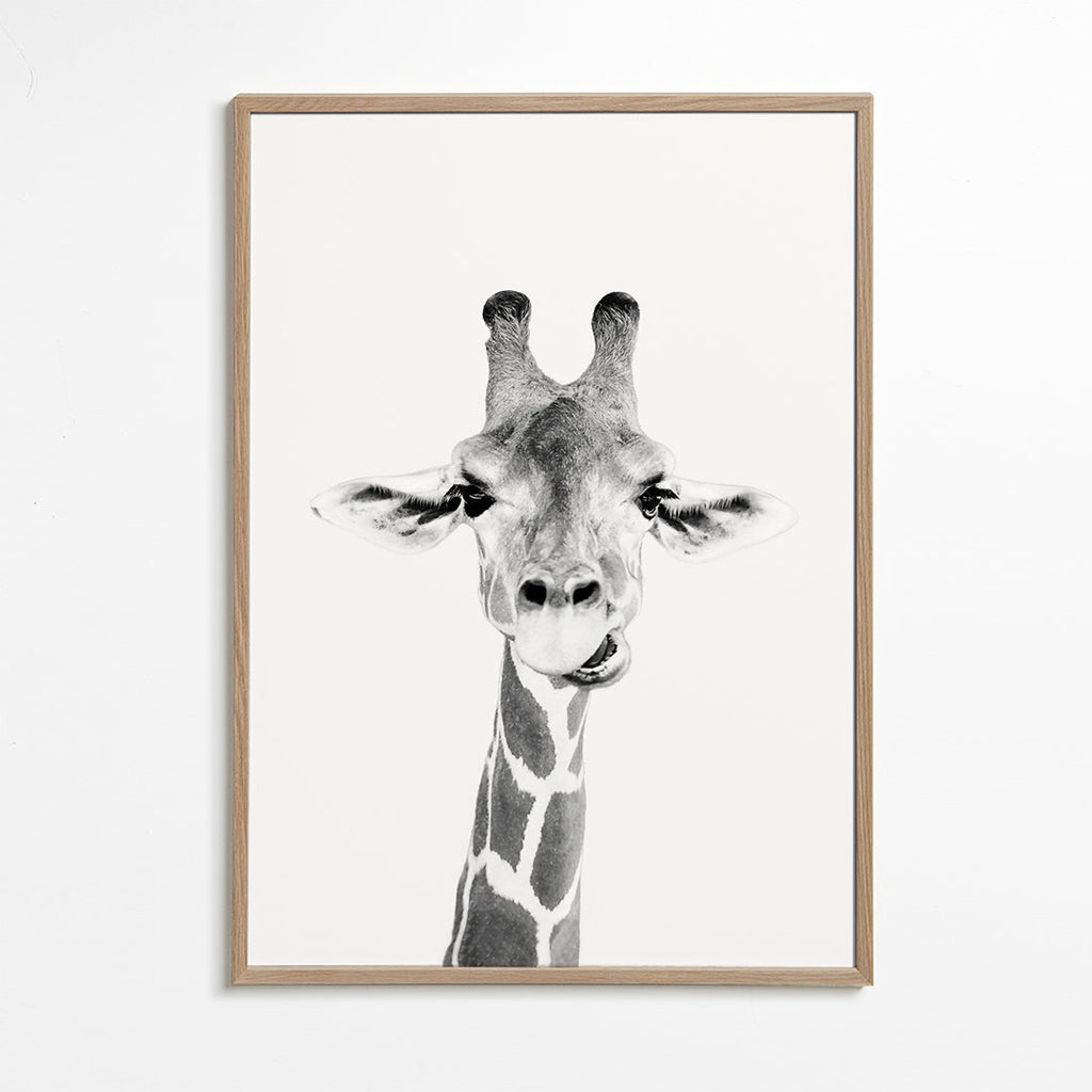 Quadro girafa preto e branco