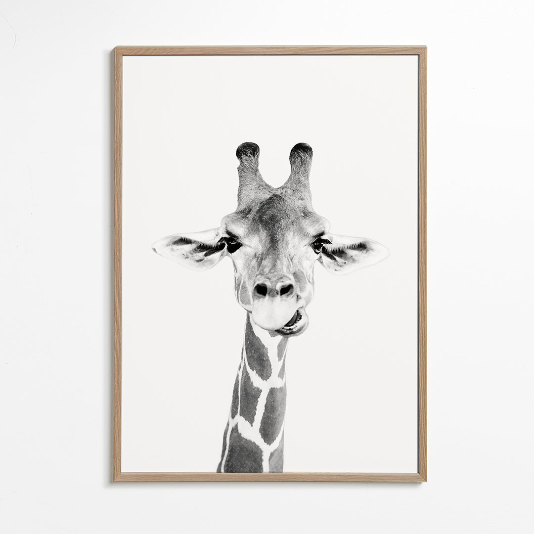 Quadro girafa preto e branco