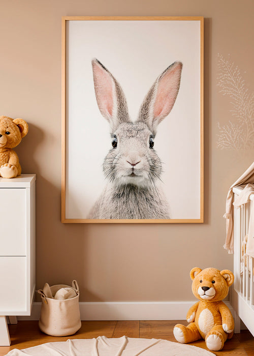 Quadro coelho minimalista em close